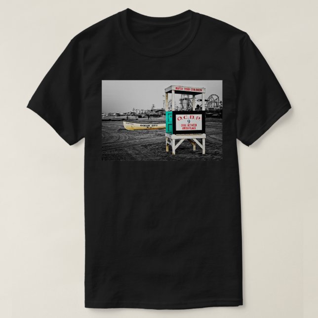 Ocean City NJ Lifeguard Stand T-Shirt (Design Front)