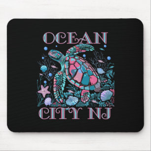 Ocean City Nj Turtle Lover Colorful Beach Souvenir Mouse Pad