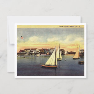Ocean City NJ Yacht Lagoon 1950s Postcard