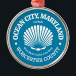 Ocean City (seashell) Metal Ornament<br><div class="desc">Ocean City,  Maryland.</div>