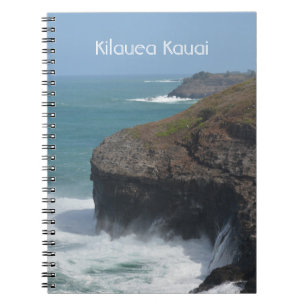 Ocean Cliff Kilauea Kauai Hawaii (my photography) Notebook
