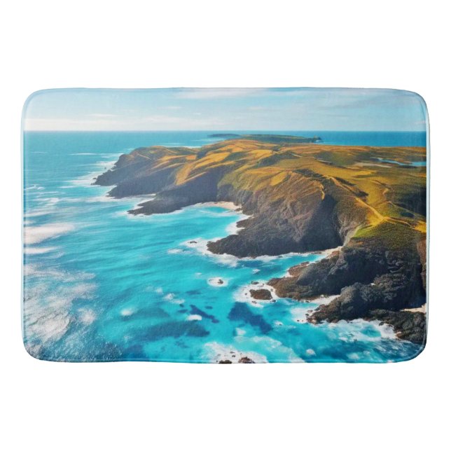 Ocean Cliffs: Wild Shore Bath Mat (Front)