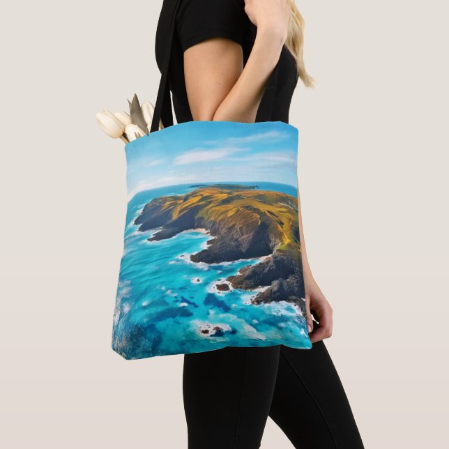 Ocean Cliffs: Wild Shore Tote Bag (Close Up)
