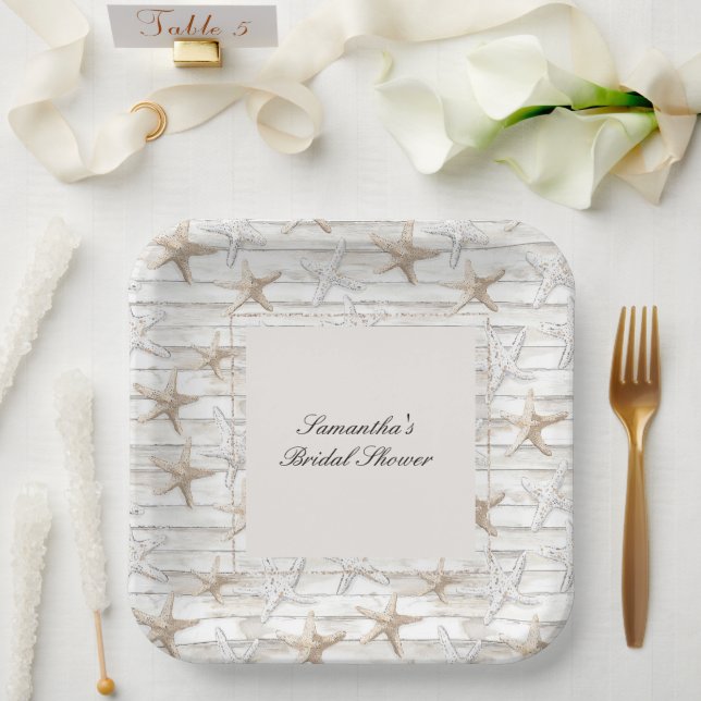 Ocean Coast View Bridal Shower Paper Plate (Wedding)