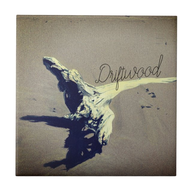 Ocean Coastal Driftwood Ceramic Tile (Front)