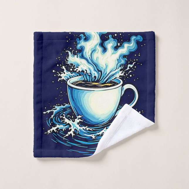 Ocean Coffee Dream Bath Towel Set (Wash Cloth)