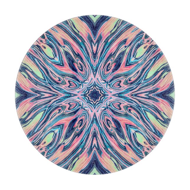 ocean coral agate pattern cutting board (Front)