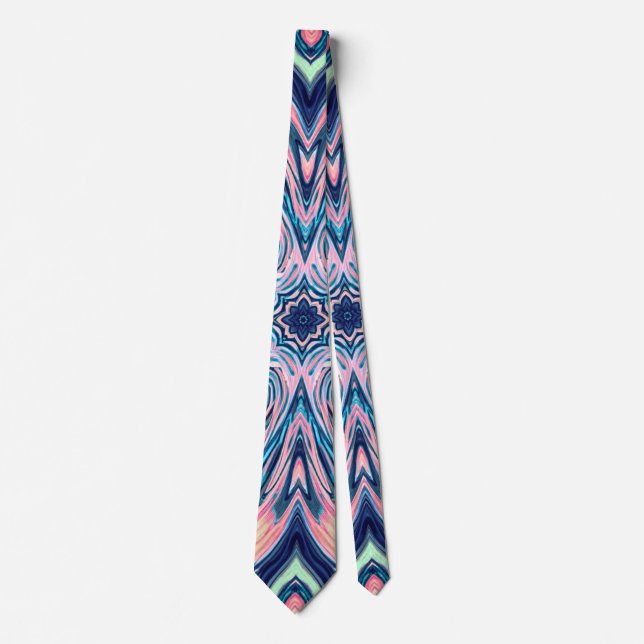 ocean coral agate pattern tie (Front)