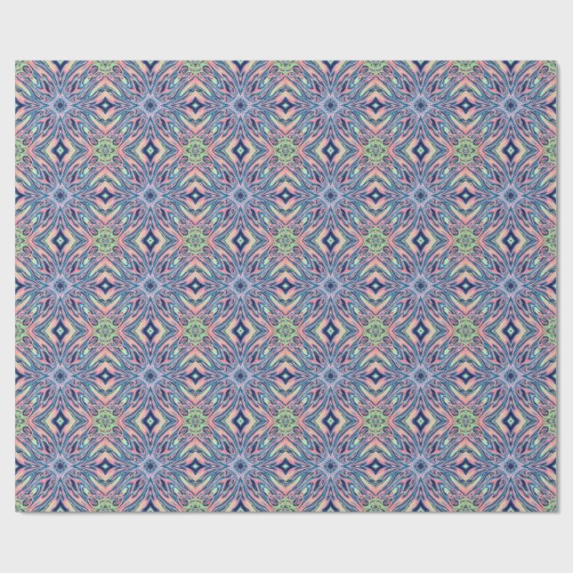 ocean coral agate pattern wrapping paper (Flat)