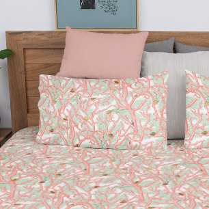 Ocean Coral Branches Seashells Pattern Pillowcase