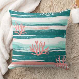 Ocean Coral Reef Pattern Cushion