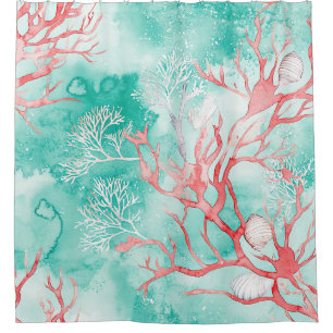 Ocean Coral Reef Pattern Shower Curtain