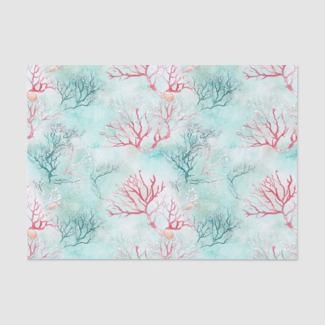 Ocean Coral Reef Pattern Tissue Paper (Front)