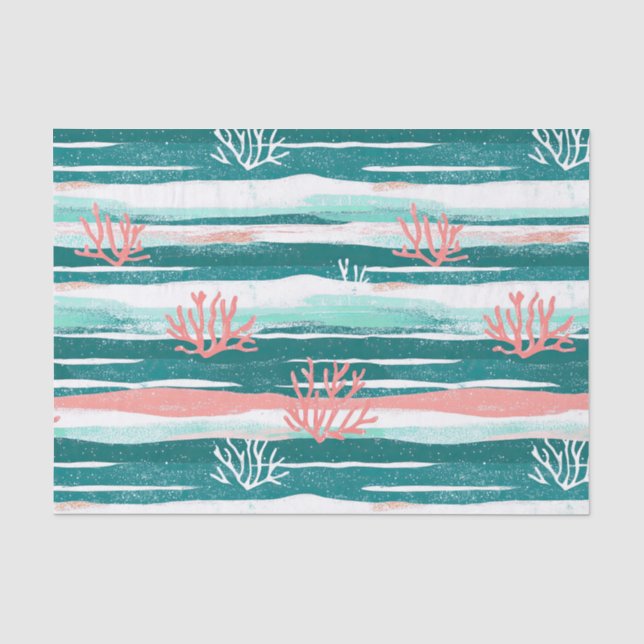 Ocean Coral Reef Pattern Tissue Paper (Front)