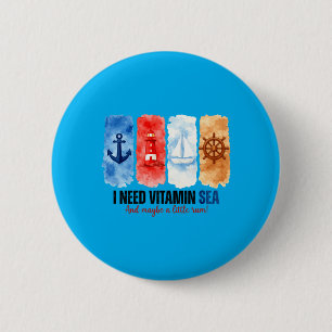Ocean Craving Anchor Lighthouse Sailboat 6 Cm Round Badge
