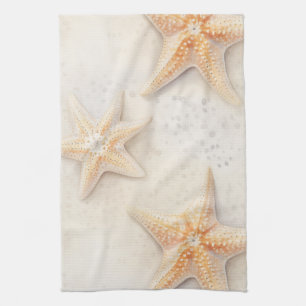 Ocean Cream Peach Beach Starfish Tea Towel