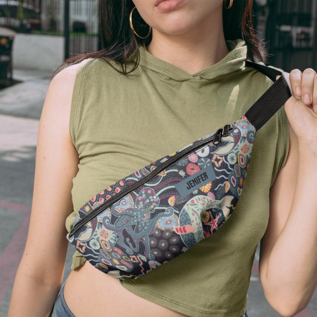 Ocean Creature Marine Whale Octopus Monogram Bum Bags (Creator Uploaded)