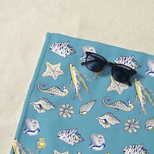 Ocean creatures beach towel (In Situ)
