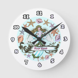 Ocean Cross Angel  Round Clock