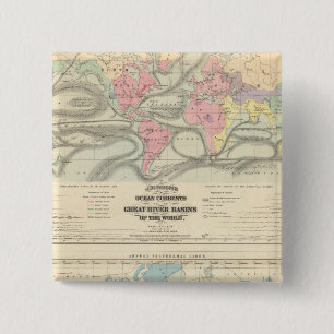 Ocean Currents and the Great River Basins 15 Cm Square Badge