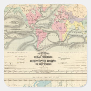Ocean Currents and the Great River Basins Square Sticker