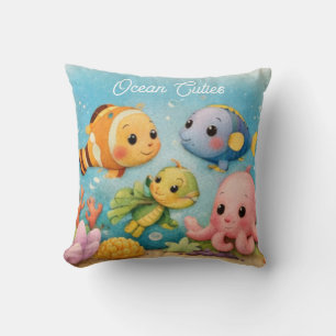 Ocean Cuties Pillow   Cute Underwater Animals Nurs
