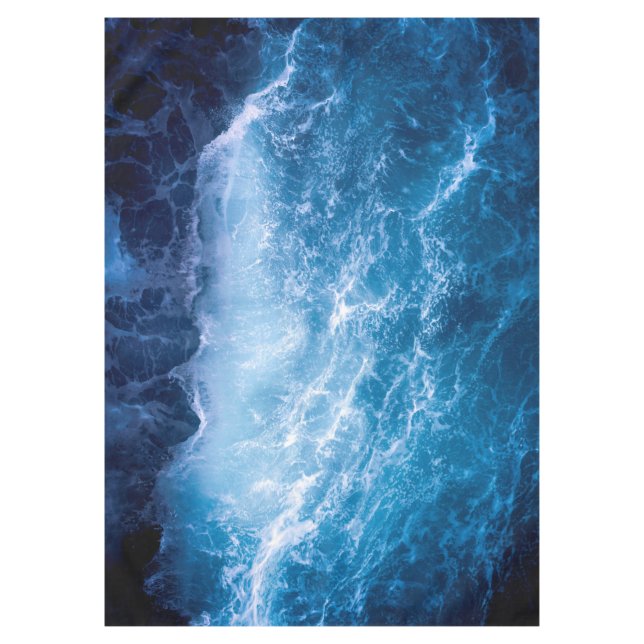 Ocean - Dark Blue Waves Tablecloth (Front)