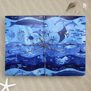 Ocean Depth Zones - Undersea Animals M Wrapping Paper