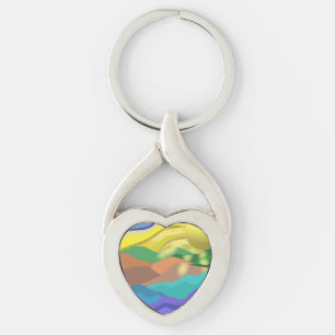  Ocean Dessert Summer Landscape Abstract  Key Ring