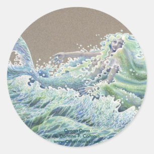 Ocean Deva, Ocean Deva Darlene P. Coltrainwww.... Classic Round Sticker
