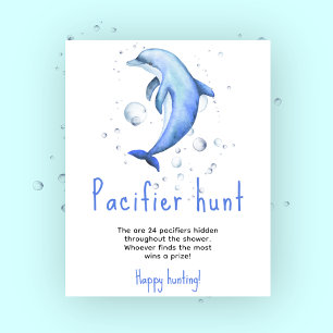 Ocean dolphin - Pacifier hunt game baby shower Poster