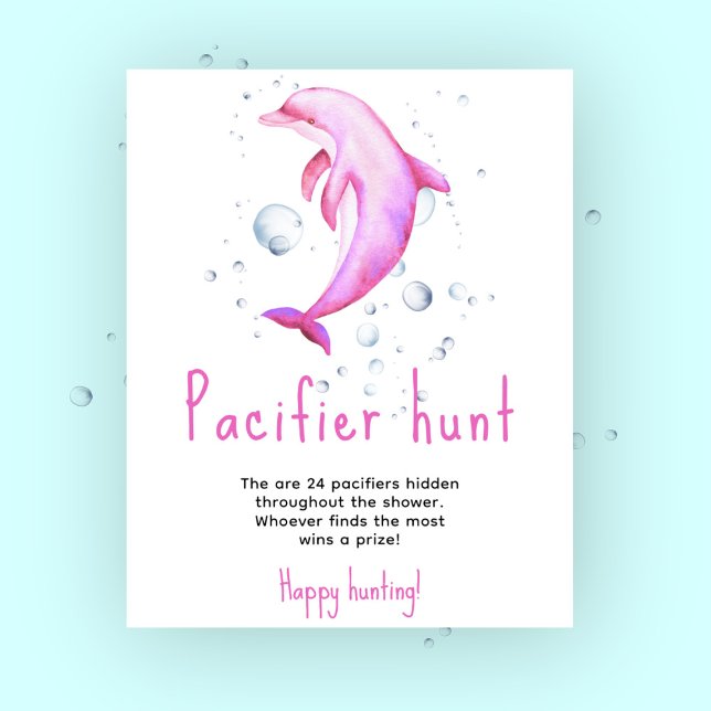 Ocean dolphin - Pacifier hunt game baby shower Poster (Creator Uploaded)