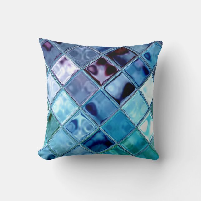 Ocean Dove Deep Water Blue Throw Pillow (Front)
