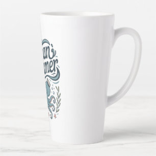Ocean Dreamer Cute Little Octopus with Sea Element Latte Mug