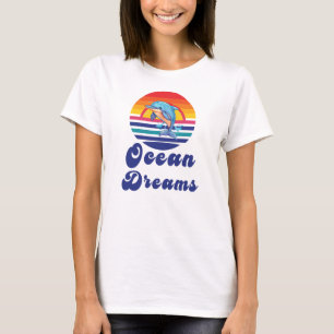 Ocean Dreams Dolphin Sunset Retro T-Shirt