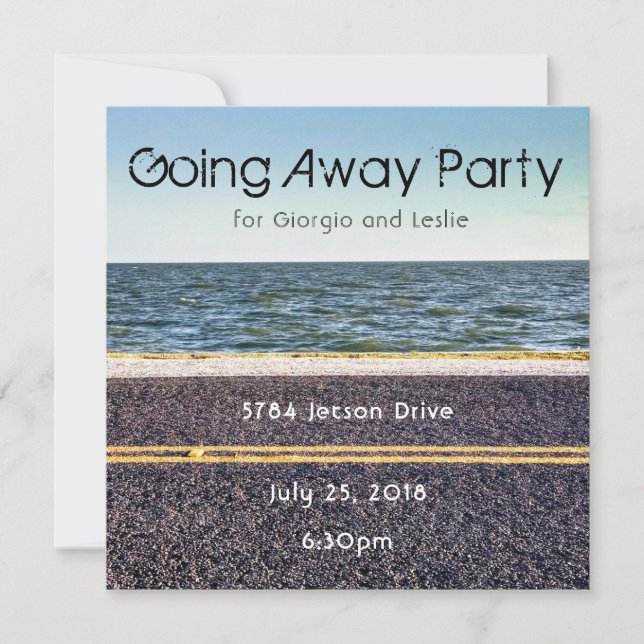 Ocean Drive Going Away Party Invitation (Front)