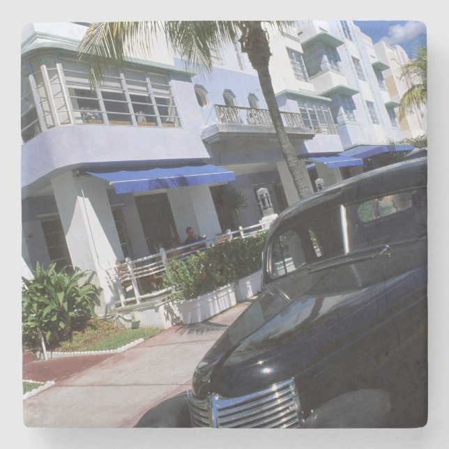 Ocean Drive, Miami Beach Florida Stone Coaster (Front)