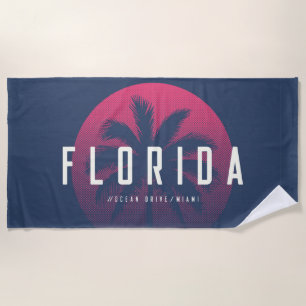 Ocean Drive Miami Florida Beach Towel