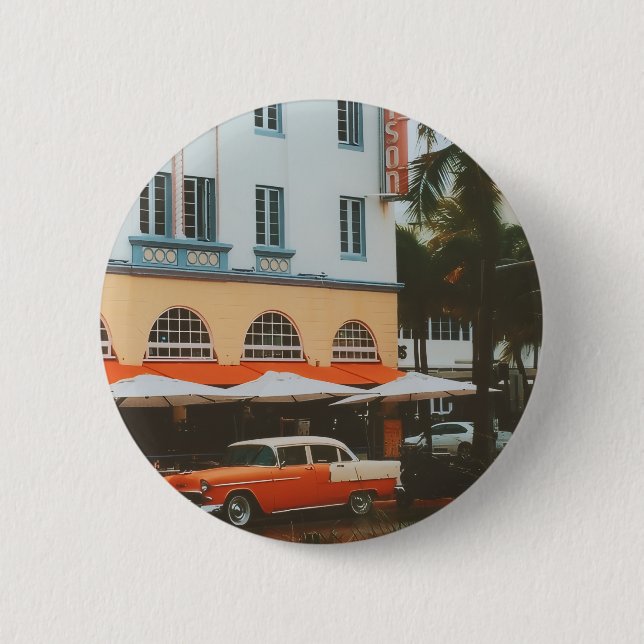 Ocean Drive, South Beach, Miami 6 Cm Round Badge (Front)