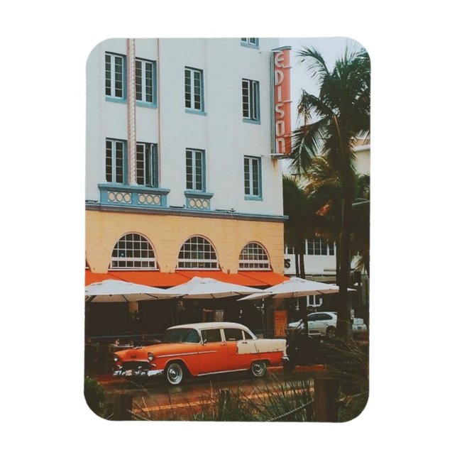 Ocean Drive, South Beach, Miami Magnet (Vertical)
