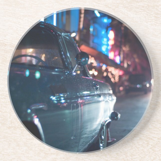 Ocean Drive vintage car Coaster (Front)