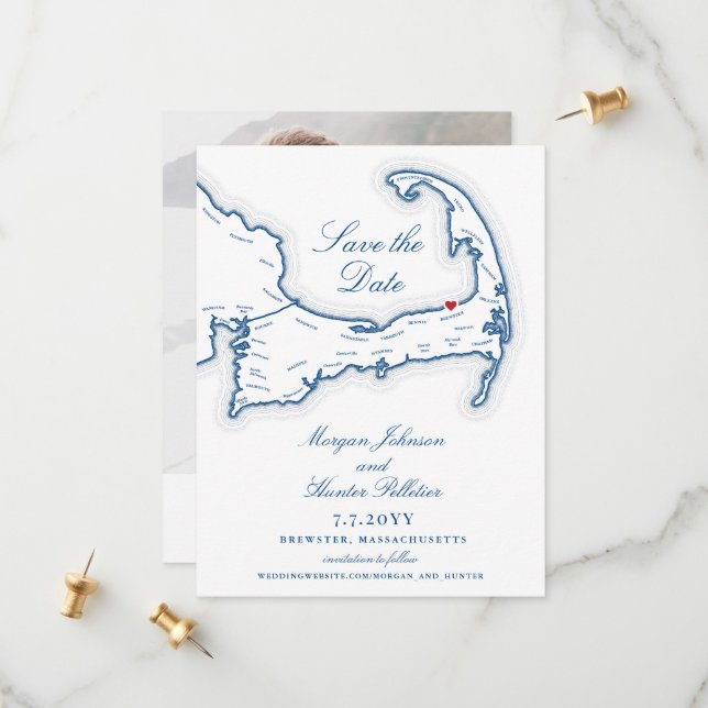 Ocean Edge Resort Brewster Wedding Save The Date (Front/Back In Situ)