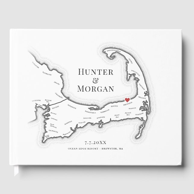 Ocean Edge Resort Cape Cod Elegant Wedding Guest Book (Front)
