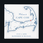 Ocean Edge Resort Destination Wedding Favour Magnet<br><div class="desc">Quick and Easy ordering! These Cape Cod map magnets make great Ocean Edge Resort wedding favours to include in your Brewster Cape Cod destination wedding welcome bags. Move the heart by clicking "Edit Using design tool" under "Personalise". Perfect for all the great wedding venues in on the Cape including the...</div>