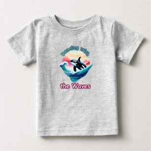 Ocean Energy: Killer Whale in Aqua Jump Baby T-Shirt
