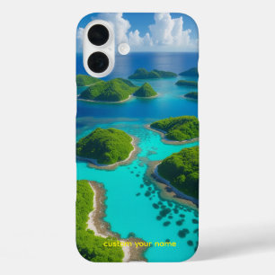 "Ocean Escape: Aerial Island Paradise iPhone 16 Plus Case