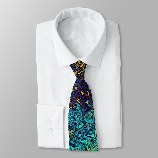 Ocean Exploration Fractal Tie (Tied)