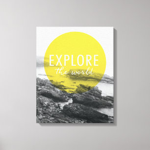 Ocean   Explore The World Quote Canvas Print