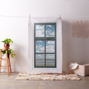 Ocean Faux Window View Fabric