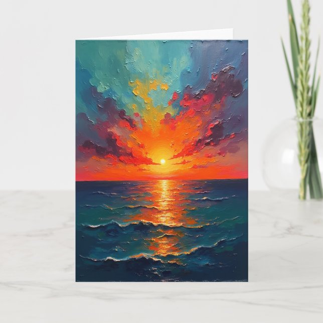 Ocean Fire Birthday Card (Front)